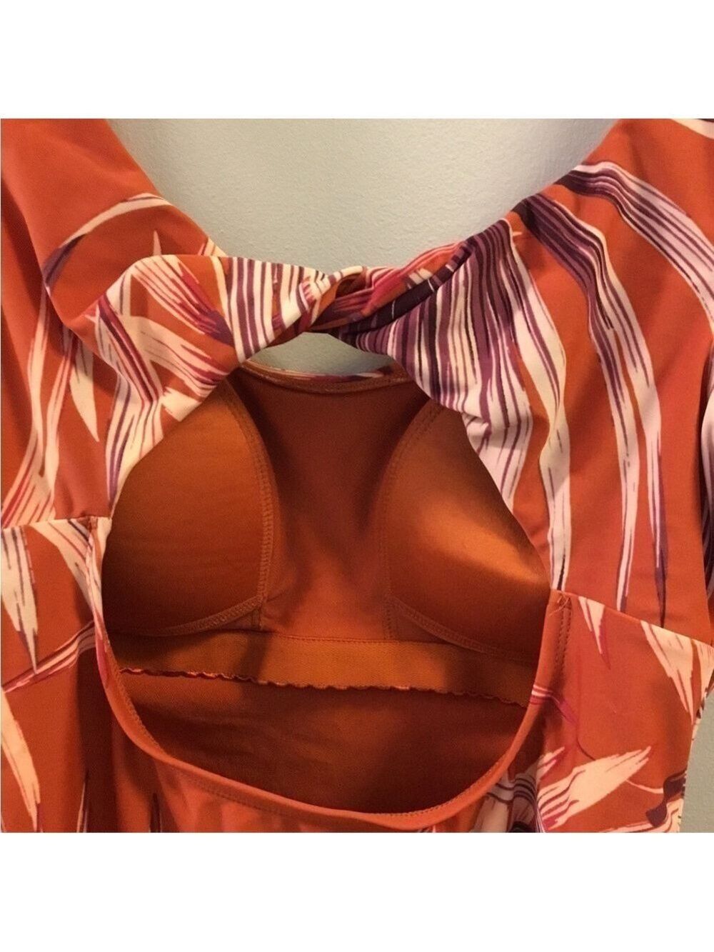 Kona Sol one piece swim suit tropical leaf pattern Womans size Large - Picture 8 of 12
